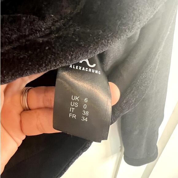 Alexa Chung | Women's Velvety Snap Button Collared Jacket Black Size UK 6 US 0 - Picture 4 of 8